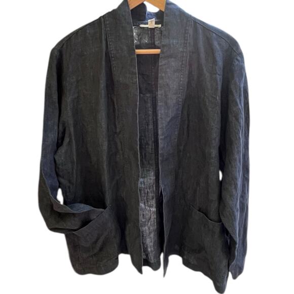 Eileen Fisher Tops - Eileen Fisher Organic Linen Kimono short Jacket w/ pockets | Sz XL, Gray NEW